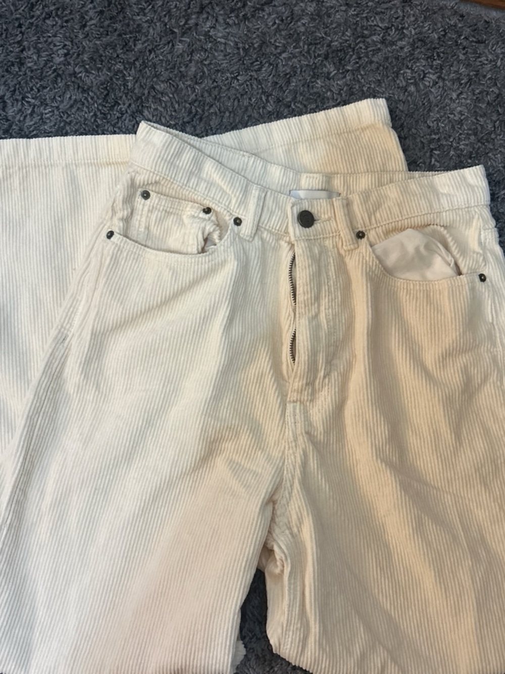 Urban Outfitters Ivory Corduroy Wide Leg Pants